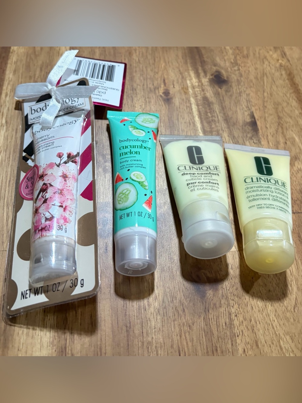 Clinique Mini Creams and Bodycology Cherry Blossom & Cuccumber Melon Creams Set